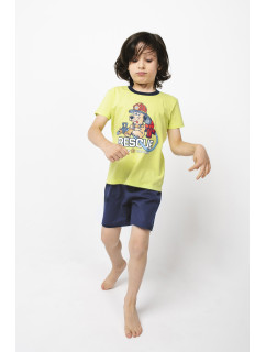 Chlapčenské pyžamo Remek s krátkym rukávom a krátkymi nohavicami - zelené/navy blue