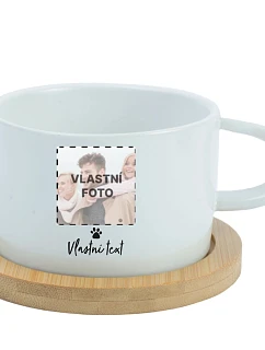 Personalizovaný keramický hrnček „MAKRONKA“ s fotografiou domáceho maznáčika a textom