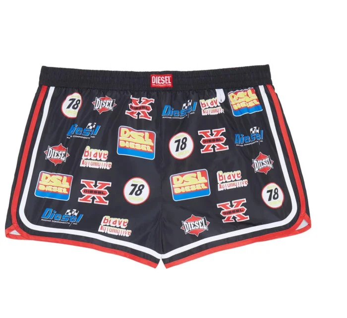 Pánske kúpacie kraťasy - 00S0L6-0NDAC-900 - čierna/potlač - Diesel