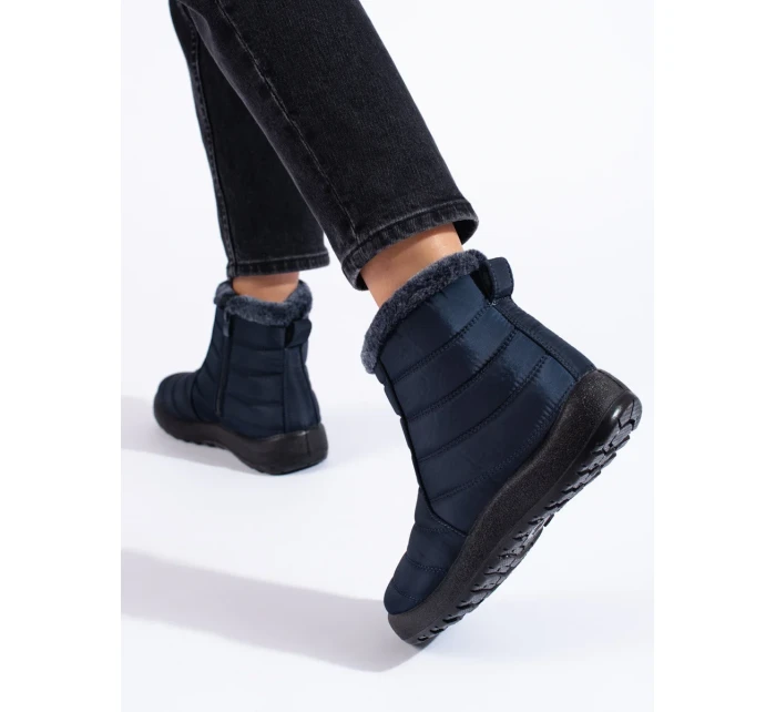 Pohodlné snehové topánky ženy tmavomodrá platforma Pohodlné snehové topánky ženy tmavomodrá platforma