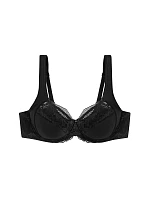 Dámska moderná čipkovaná+bavlnená podprsenka W02 - BLACK - black 0004 - TRIUMPH