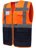 Yoko HVW 801 Hi-Vis multifunkčná vesta 79.W801 hi vis oranžová/námornícka modrá Yoko HVW 801 Hi-Vis multifunkčná vesta 79.W801 hi vis oranžová/námornícka modrá