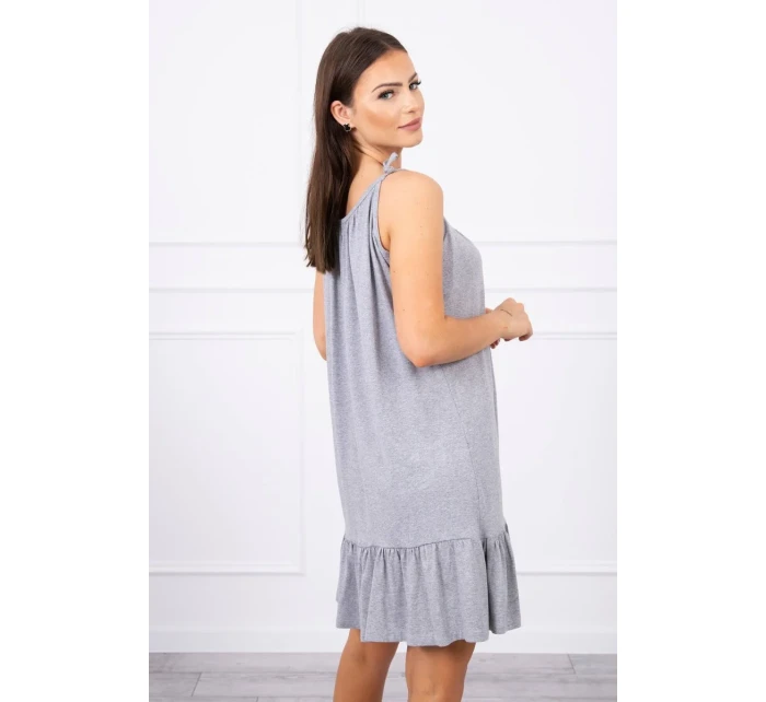 Šaty s tenkými ramínky šedé