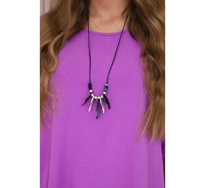 Súprava blúzka + nohavice s fialovým príveskom