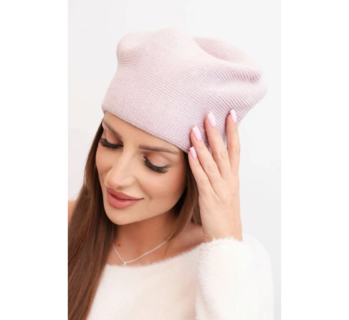 Dámská zimní čepice z vlny s a prodlouženými stranami fialová model 21865202 - K-Fashion