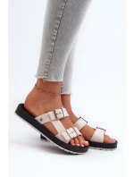 Klapki Damskie Na Płaskiej Podeszwie ZAXY LL285072 Jasnobeżowe