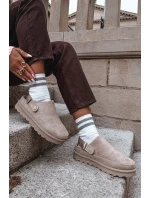 Damskie Kapcie Ocieplane Futerkiem Na Platformie Beżowe Azida Damskie Kapcie Ocieplane Futerkiem Na Platformie Beżowe Azida