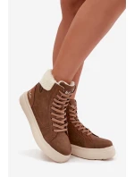 Dámské zimní boty s kožíškem model 21725170 hnědé - Lee Cooper Dámské zimní boty s kožíškem model 21725170 hnědé - Lee Cooper