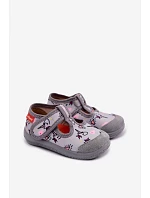 Dětské pantofle elastické na suchý zip šedé model 22101144 - Milami