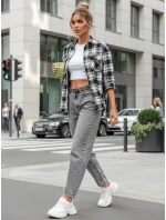 Dámske džínsy balónového strihu s opaskom sivé FashionStreet UY2888