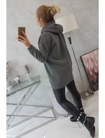 Zateplená mikina s kapucňou v grafitovej farbe Zateplená mikina s kapucňou v grafitovej farbe