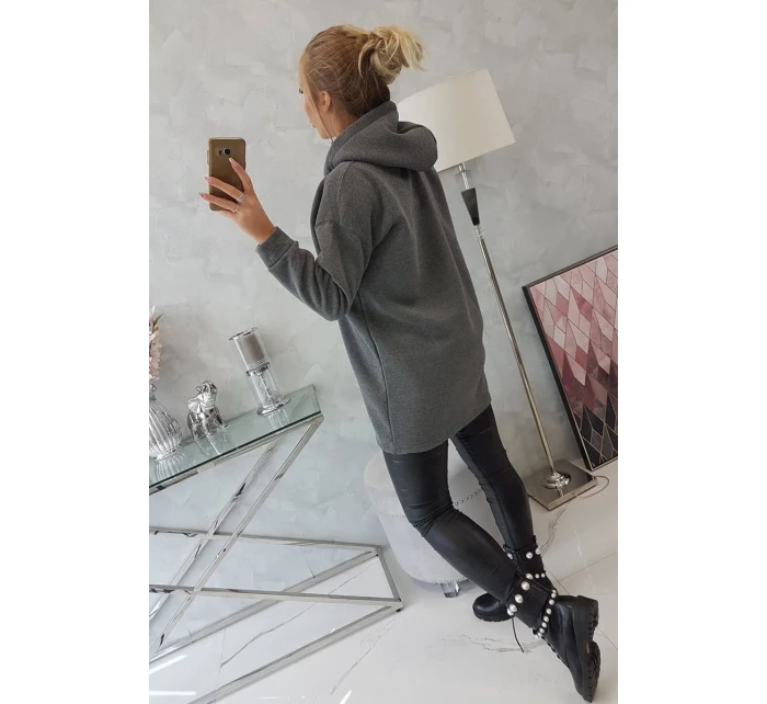 Zateplená mikina s kapucňou v grafitovej farbe Zateplená mikina s kapucňou v grafitovej farbe