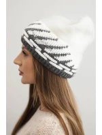 Dámská zimní čepice vlněná s krystaly a vzorem model 21859357 mocca - K-Fashion