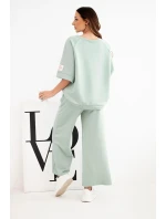 Dámska viskózna mikina a široké nohavice Butter dark mint