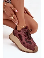 Kožené Sneakersy Na Platformě Dámské Big Star model 21705723 HIPOLY SYSTEM Bordové - Big Star Shoes