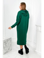 Dlhé zelené šaty s kapucňou