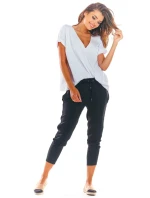 Dámské 3/4 kalhoty model 18775292 Černá - awama Dámské 3/4 kalhoty model 18775292 Černá - awama