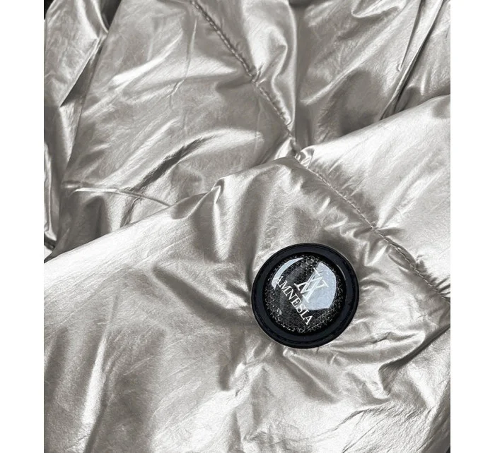 Dámska lesklá strieborná zimná bunda (m1590-3ams)