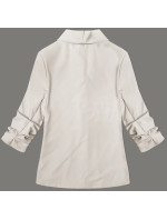 Světle béžové tenké sako s nařasenými rukávy (22-356)