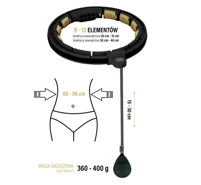 Čierna/zlatá HHM13 Magnetický set Hula Hop s počítadlom HMS + BR163 Čierny pás na chudnutie Čierna/zlatá HHM13 Magnetický set Hula Hop s počítadlom HMS + BR163 Čierny pás na chudnutie