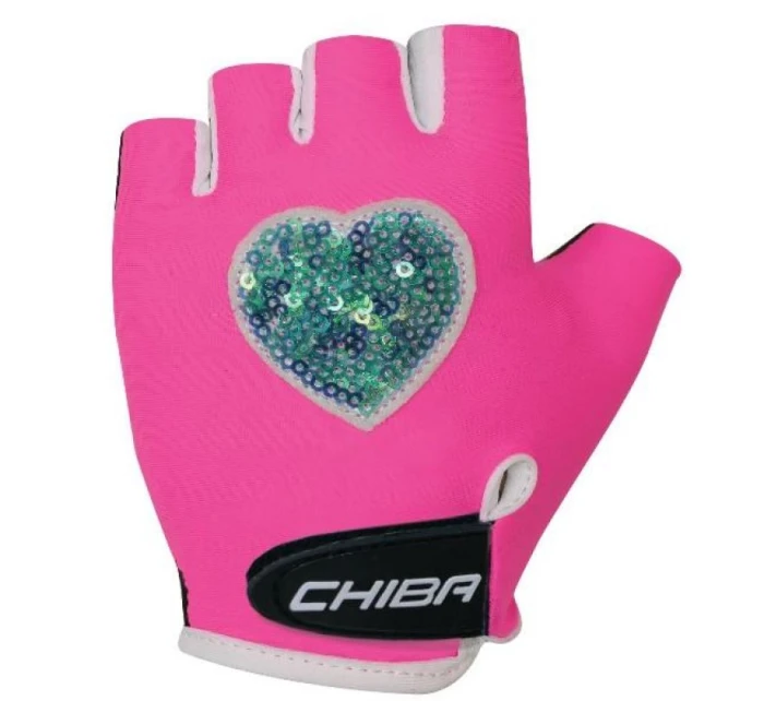 CHIBA COOL KIDS Rukavice ružové srdce L