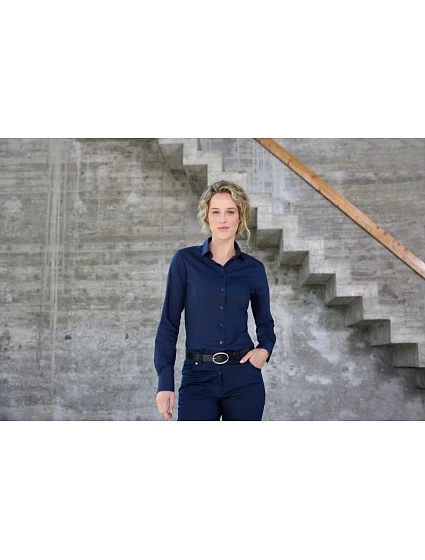 JN Popelínová halenka slim fit s dlouhým rukávem 02. navy model 22445781 - Daiber JN Popelínová halenka slim fit s dlouhým rukávem 02. navy model 22445781 - Daiber