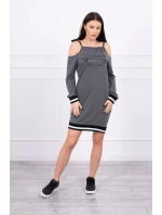 Šaty Tres Chic v grafitové barvě