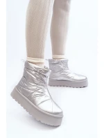 Śniegowce Damskie Na Masywnej Platformie Srebrne Fionia Śniegowce Damskie Na Masywnej Platformie Srebrne Fionia