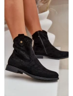 Boty Na Plochém Podpatku  Černé model 21685082 - S.Barski