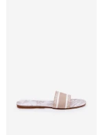 Vzorované Plné Dámské Sandály Béžové model 21689586 - Boto