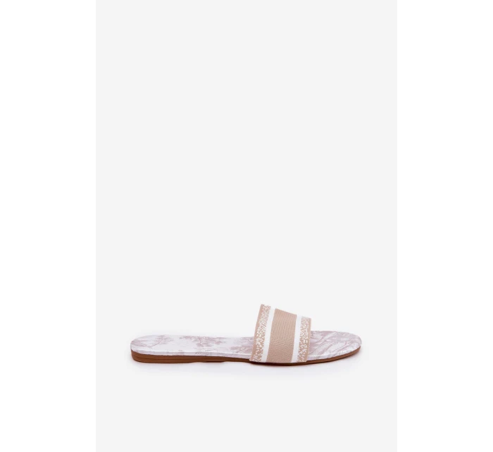 Vzorované Plné Dámské Sandály Béžové model 21689586 - Boto