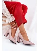 Czółenka Na Słupku Eleganckie Vinceza 62224 Różowe