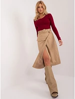 Spódnica EM SD model 22293636 camelowy - FPrice Spódnica EM SD model 22293636 camelowy - FPrice