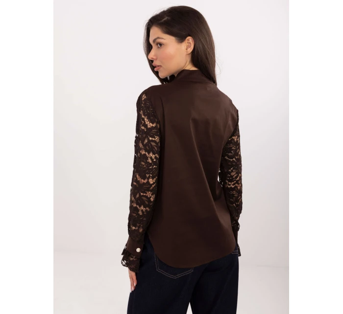 Koszula MI KS model 21817455 ciemny brązowy - FPrice Koszula MI KS model 21817455 ciemny brązowy - FPrice