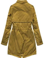 Žltá dámska zimná bunda s podšívkou z machovej kožušiny (b2623) Žltá dámska zimná bunda s podšívkou z machovej kožušiny (b2623)