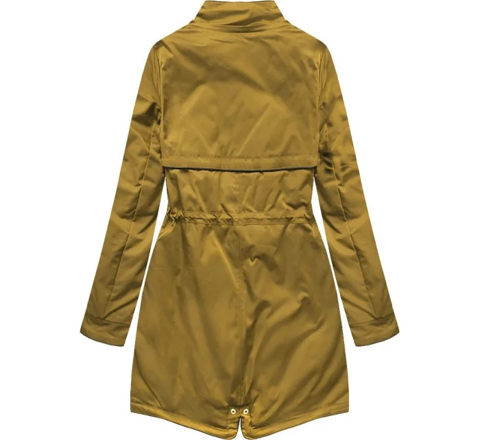 Žltá dámska zimná bunda s podšívkou z machovej kožušiny (b2623) Žltá dámska zimná bunda s podšívkou z machovej kožušiny (b2623)