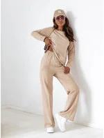 Béžový bavlnený set - blúzka a nohavice (VE58)