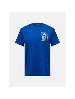 Pánske tričko PEAK PERFORMANCE M Explore Graphic Tee, modrá farba