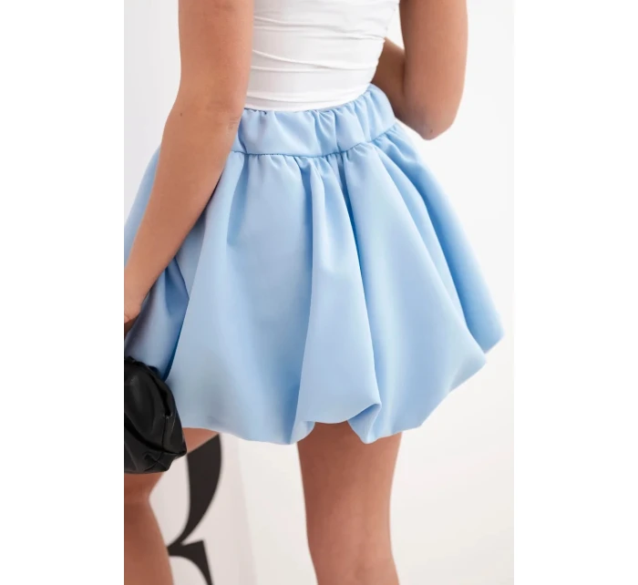 Dámska viskózna sukňa bomber s elastickým pásom modrá