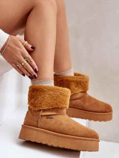 Sněhule na platformě s kožíškem Big Star model 21677558 Camel - Big Star Shoes