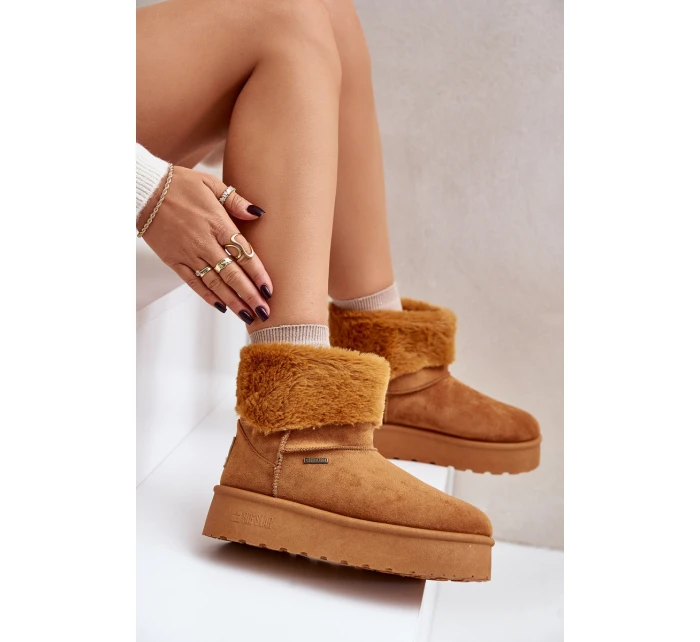 Sněhule na platformě s kožíškem Big Star model 21677558 Camel - Big Star Shoes Sněhule na platformě s kožíškem Big Star model 21677558 Camel - Big Star Shoes