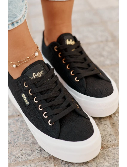 Trampki Damskie Z Koronką Lee Cooper LCW-25-31-3439L Czarne