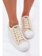 Trampki Damskie Na Platformie Lee Cooper LCW-24-44-2464L Beżowe