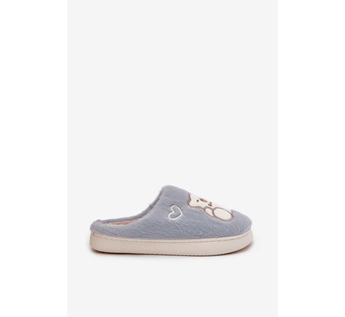 Fotrnné pantofle s medvídkem modré Noralie