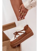 Dámske snežnice s nízkou platformou a kožušinou D.Franklin - ťava Dámske snežnice s nízkou platformou a kožušinou D.Franklin - ťava