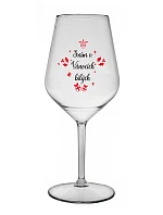 DREAM OF WHITE CHRISTMAS - číry nerozbitný pohár na víno 470 ml
