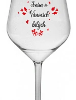 DREAM OF WHITE CHRISTMAS - číry nerozbitný pohár na víno 470 ml