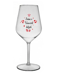 DREAM OF WHITE CHRISTMAS - číry nerozbitný pohár na víno 470 ml