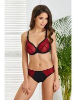 Dámská podprsenka Červená s černou model 20320365 - Jagoda Dámská podprsenka Červená s černou model 20320365 - Jagoda