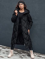 Dámska prešívaná zimná bunda s kapucňou FEMACOAT black FashionStreet TY4593